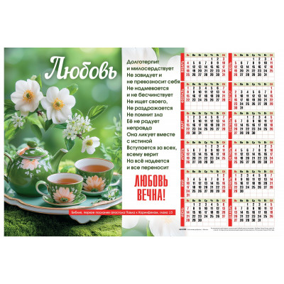 Календарь Листовой 34х50 Любовь вечна!, арт.424309